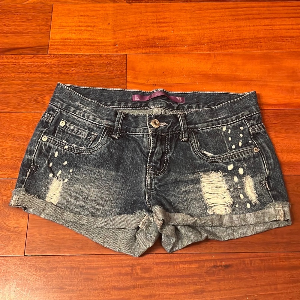 C Pink Distressed jean shorts size 1